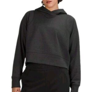 Lululemon Loungeful Cropped Hoodie Sweatshirt Spark Black Size 4